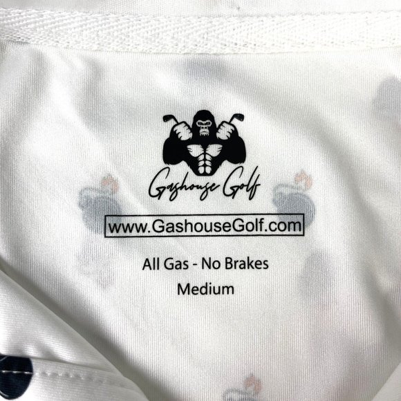 Gas House Golf Exploding Bombs M Shirt size Medium 42x31 Performance Polo - Picture 3 of 5